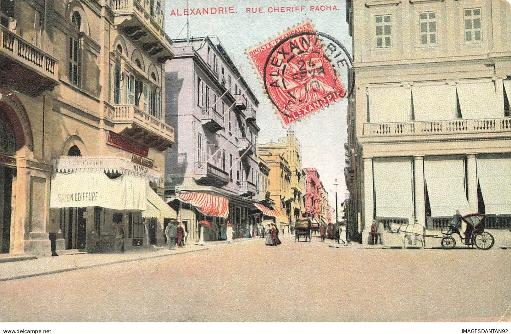 EGYPTE #28661 ALEXANDRIE RUE CHERIFF PACHA 1910 - Alexandrië