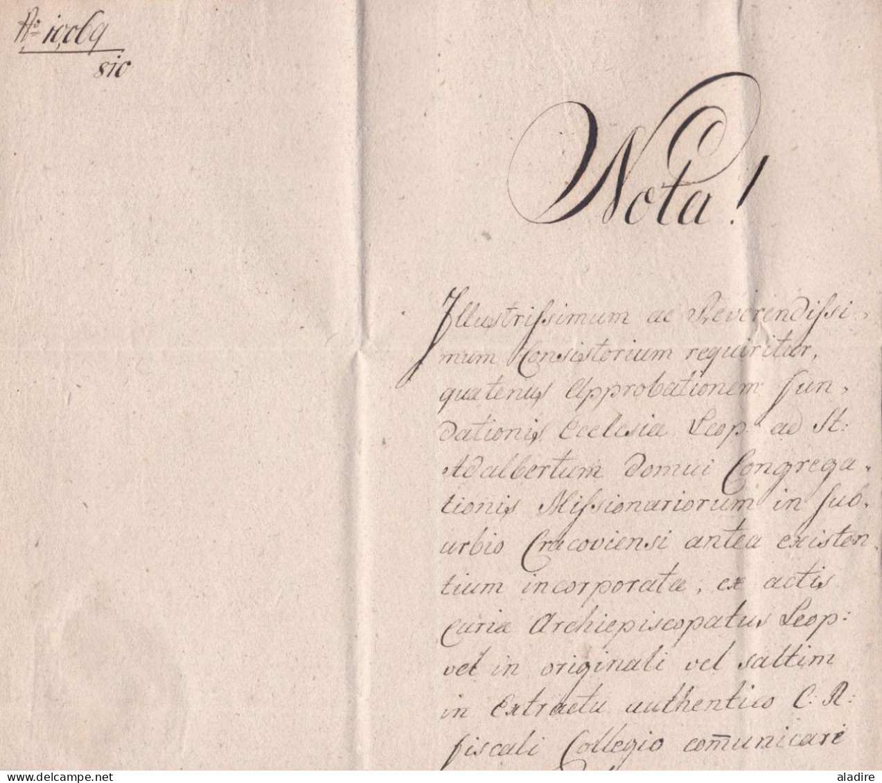 1811 - Lettre Pliée Avec Correspondance En Latin De LVIV Львів Auj. Ukraine Alors Pologne Occupée Par L'Autriche - Ukraine