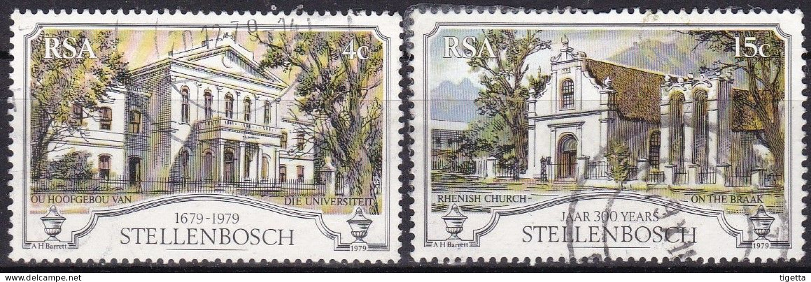 SUD AFRICA 1979 300° ANNIVERSARIO DI STELLENBOSCH SERIE COMPLETA USATA COME DA FOTO - Used Stamps