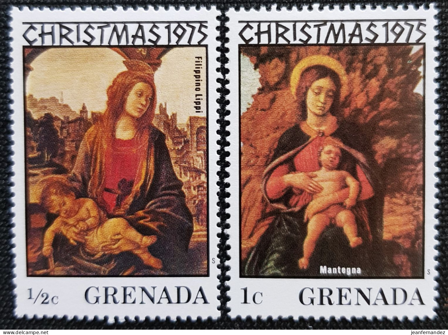 Grenade 1975 Christmas - "Virgin And Child" Paintings Stampworld N° 718 Et 719 - Grenada (1974-...)