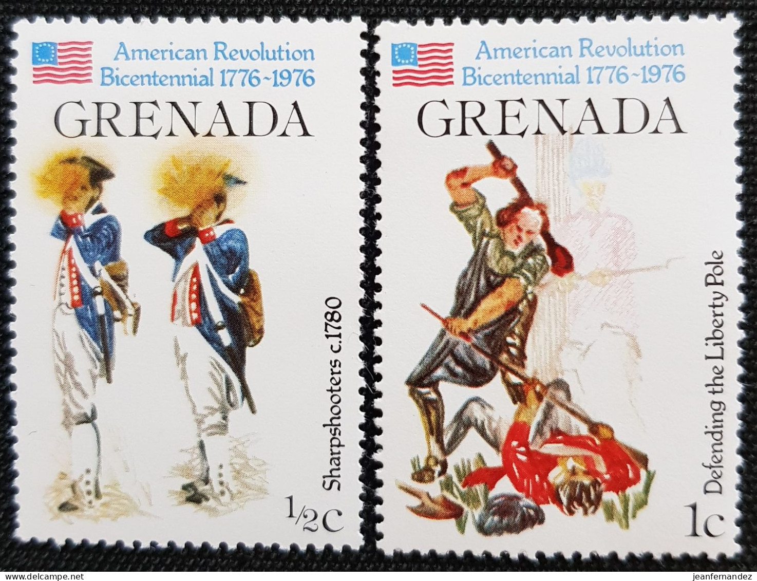 Grenade 1976 The 200th Anniversary Of American Revolution  Stampworld N° 750 Et 751 - Grenada (1974-...)