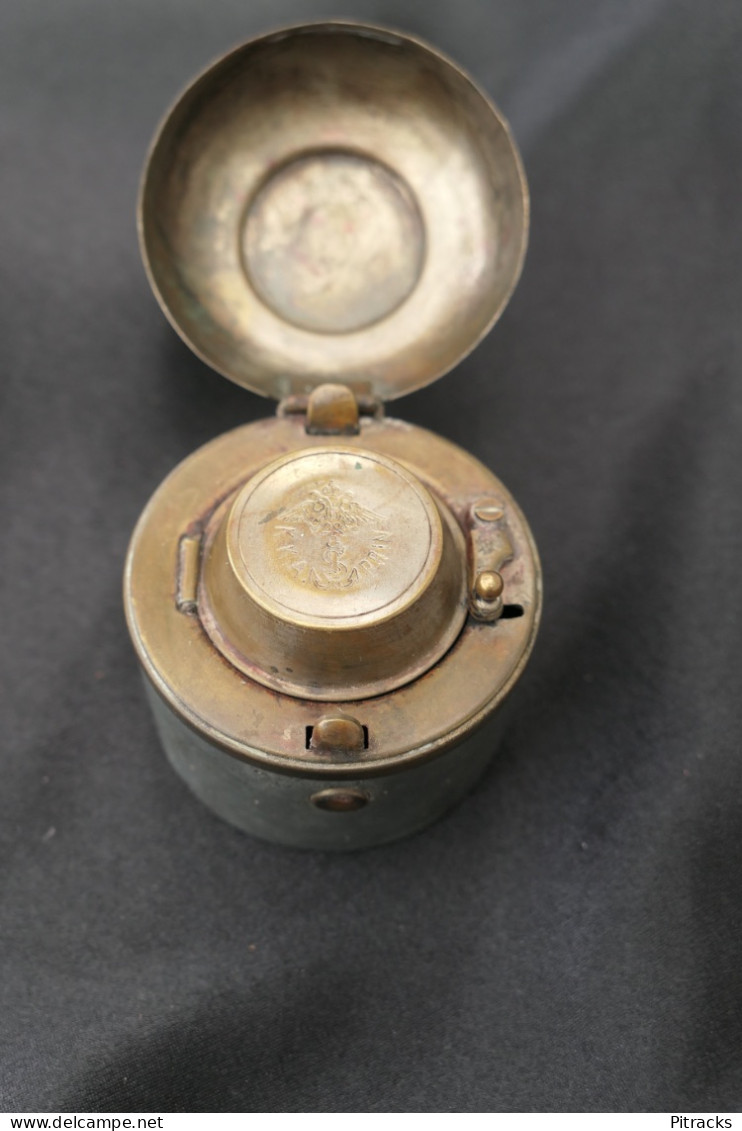 Ancien Encrier De Poche Militaire Marine Marque KKA PRIV, Début XXe - Inkwells