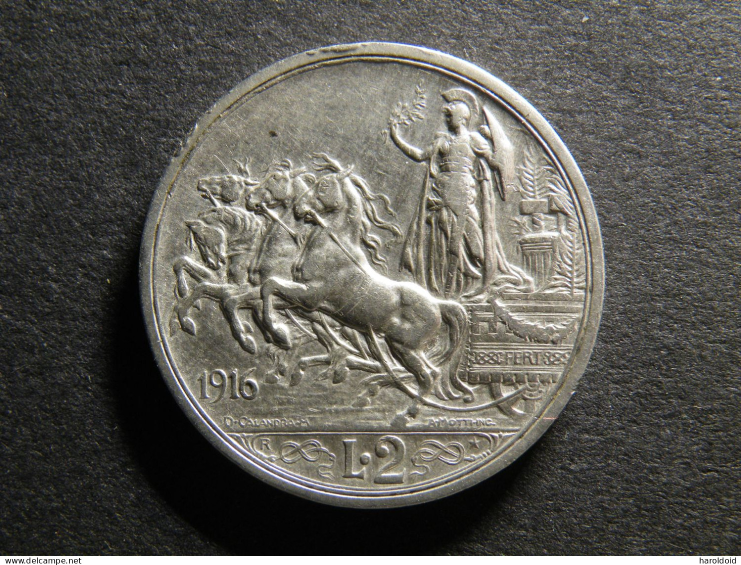 2 LIRE 1916 R - 1900-1946 : Víctor Emmanuel III & Umberto II