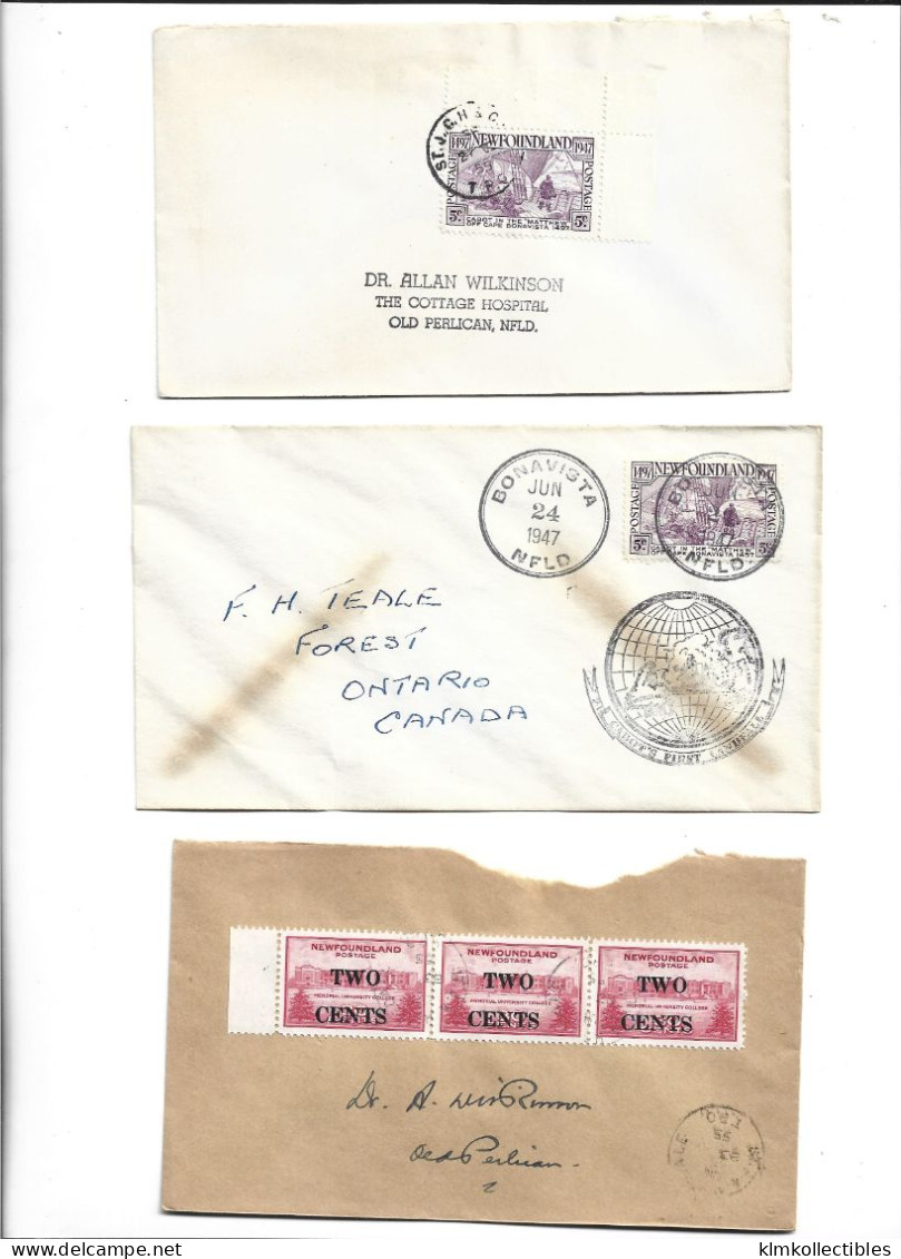 CANADA - NEWFOUNDLAND - POSTAL HISTORY LOT - FDC BONAVISTA - 1908-1947