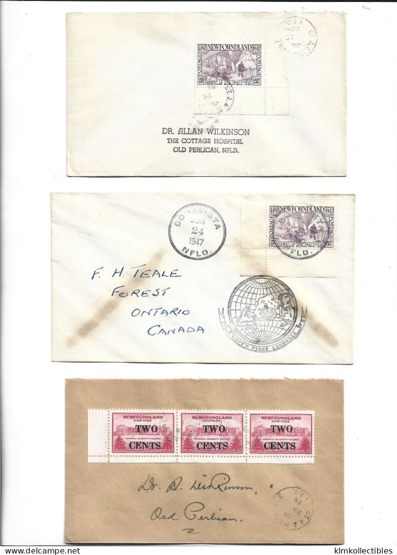 CANADA - NEWFOUNDLAND - POSTAL HISTORY LOT - FDC BONAVISTA - 1908-1947