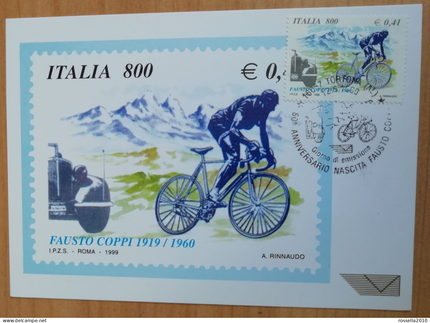 CARTOLINA CICLISMO ITALIA 1960 60° ANNIVERSARIO NASCITA FAUSTO COPPI  Italy  Postcard ITALIEN Postkarte - Demonstrationen