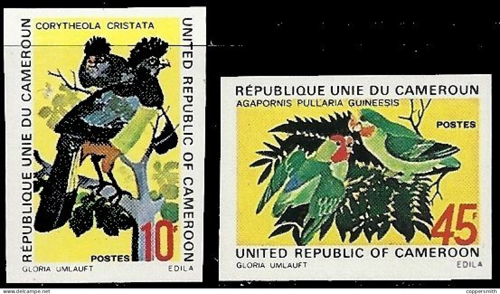 (008) Cameroon / Cameroun  Fauna / Animals / Vögel / Birds / Oiseaux / Imperf. ** / Mnh  Michel 715-16 B - Camerún (1960-...)