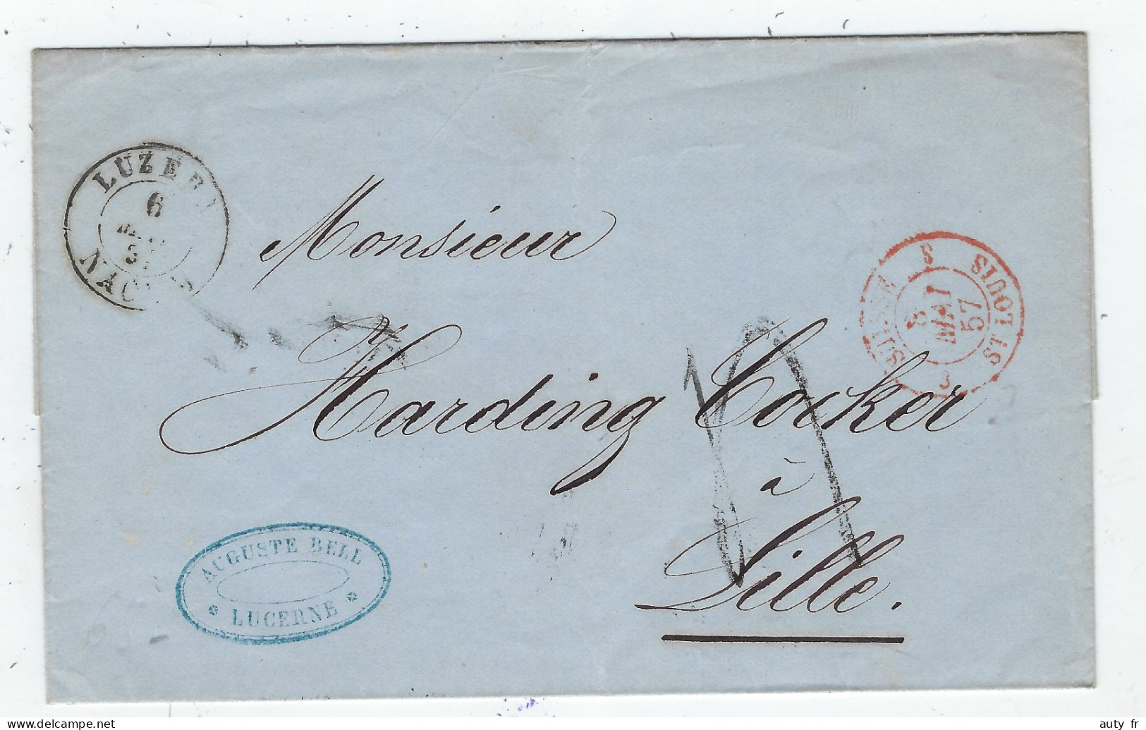 Lettre De LUCERNE Pour Lille - Marque D'Entrée Par St Louis 1857 - ...-1845 Préphilatélie