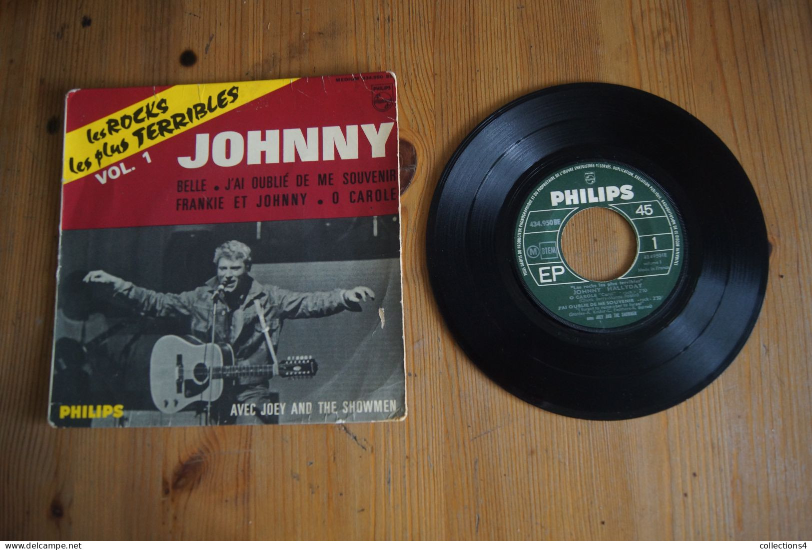 JOHNNY HALLYDAY  LES ROCKS LES PLUS TERRIBLES VOL 1 EP POCHETTE CARTON1964 VARIANTE - 45 Toeren - Maxi-Single