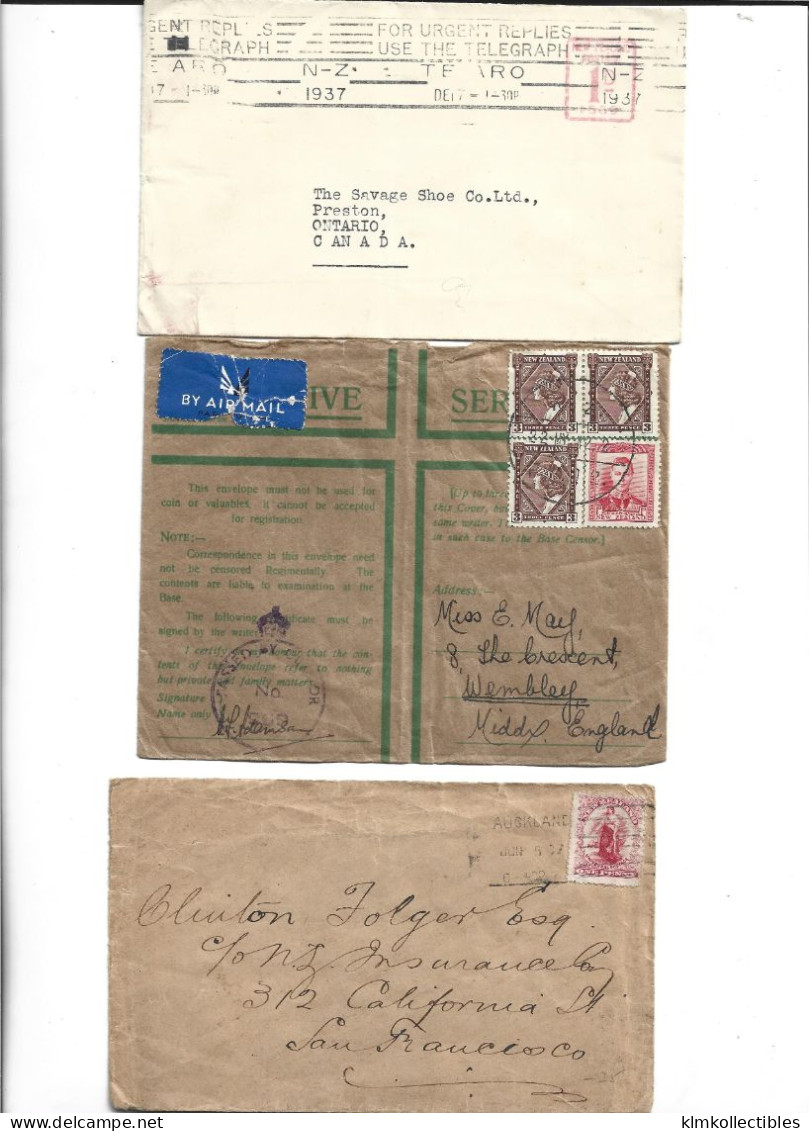 NEW ZEALAND - POSTAL HISTORY LOT - CENSORED - Autres & Non Classés