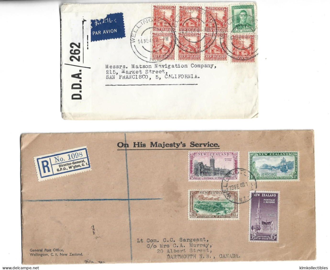 NEW ZEALAND - POSTAL HISTORY LOT - CENSORED OFFICIAL - FULL SET ON COVER OTAGO - Andere & Zonder Classificatie