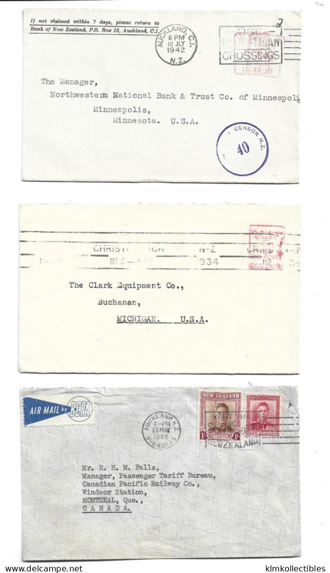 NEW ZEALAND - POSTAL HISTORY LOT - CENSORED AIRMAIL - Other & Unclassified
