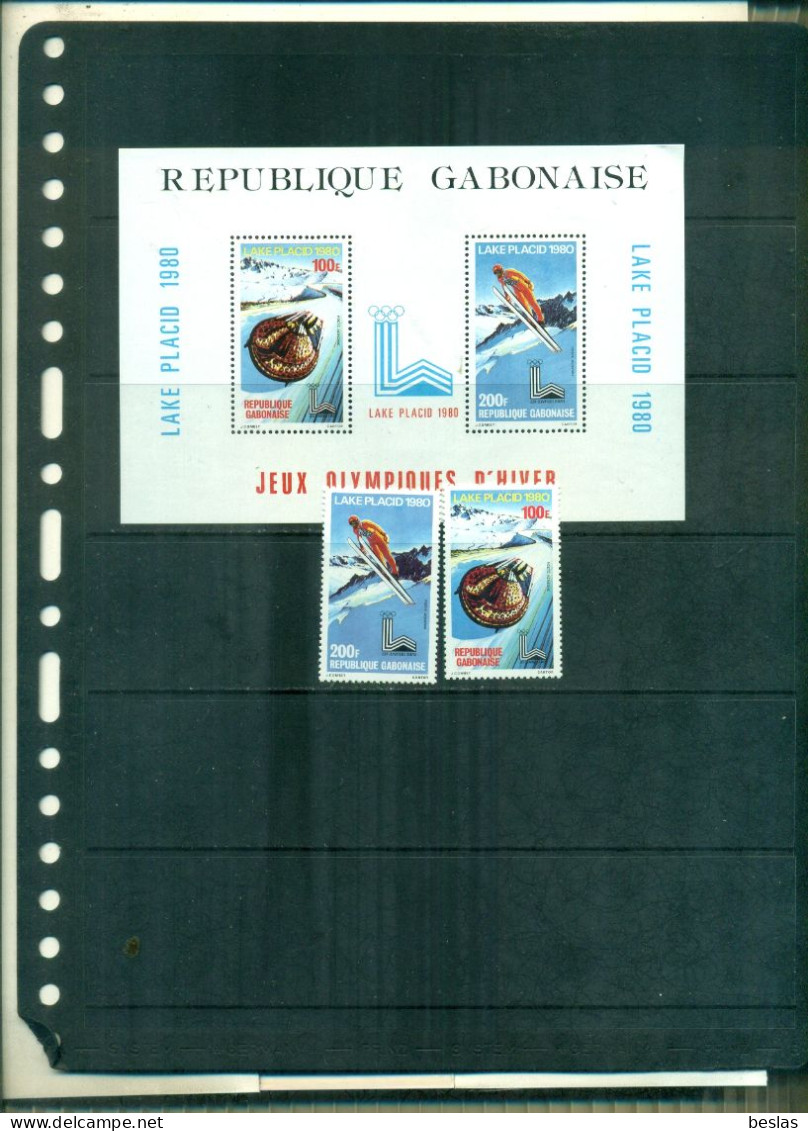 GABON  J.O. LAKE PLACID 4 VAL + BF NEUFS A PARTIR  DE 1 EURO - Gabun (1960-...)