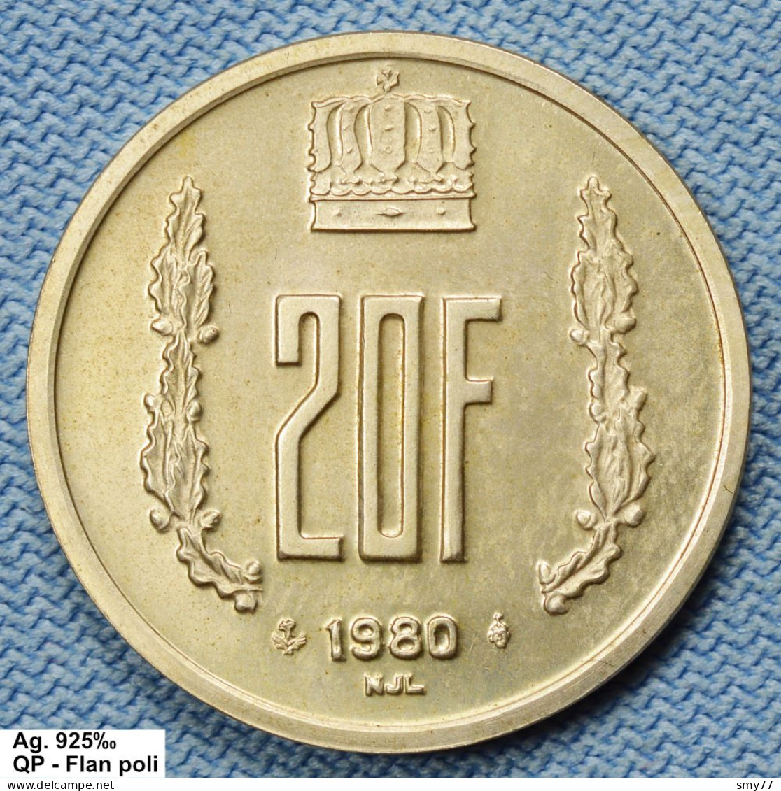 Luxembourg • 20 Francs 1980  Argent / Silver 925‰ (Jean) •  QP / Flan Poli  •  3'000 Ex.  • Rare •  [24-465] - Luxemburg