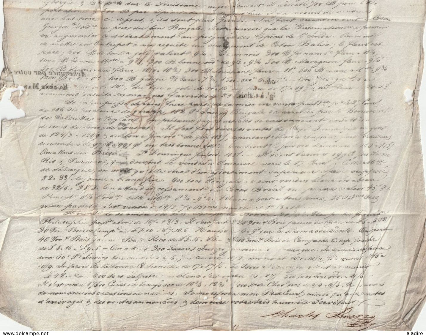 1822 - KGIV - Folded Letter In French From Liverpool, England To Lyons Lyon, France - Via Calais - Forwarded By Mangel - Poststempel