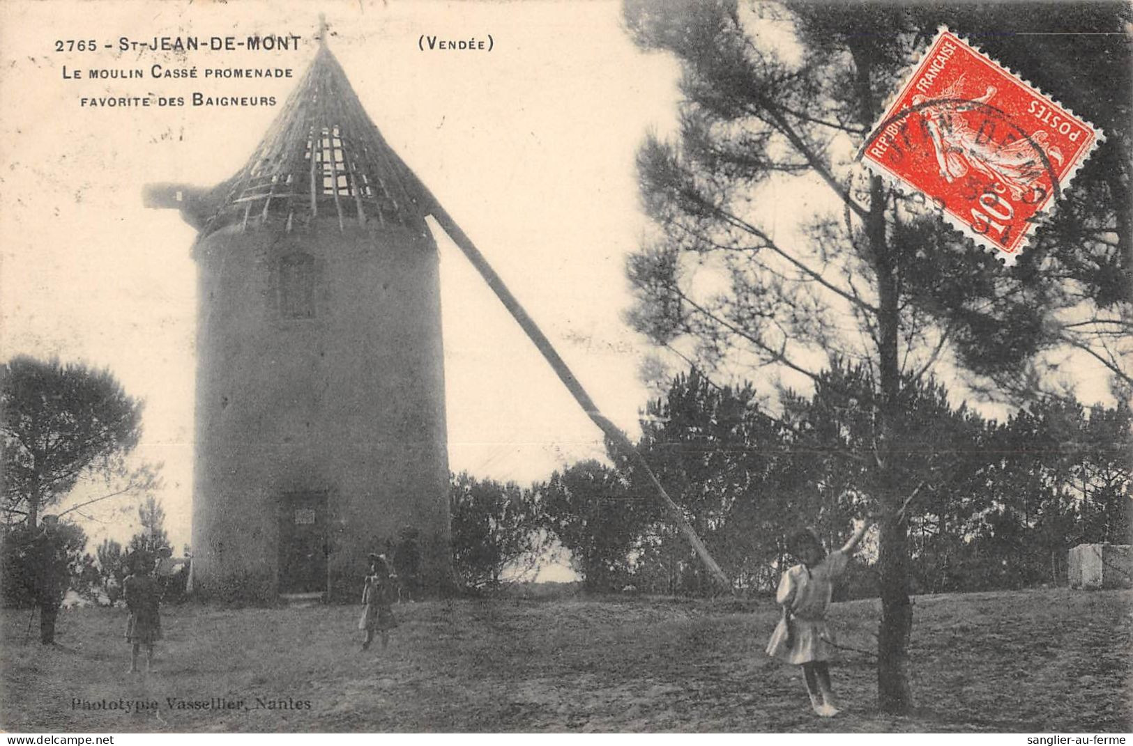 CPA 85 SAINT JEAN DE MONTS / LE MOULIN CASSE / PROMENADE FAVORITE DES BAIGNEURS - Saint Jean De Monts