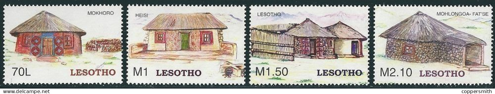 (022) Lesotho  2005 / Culture / Traditional Houses / Häuser / Edifices  ** / Mnh   Michel 1918-21 - Lesotho (1966-...)