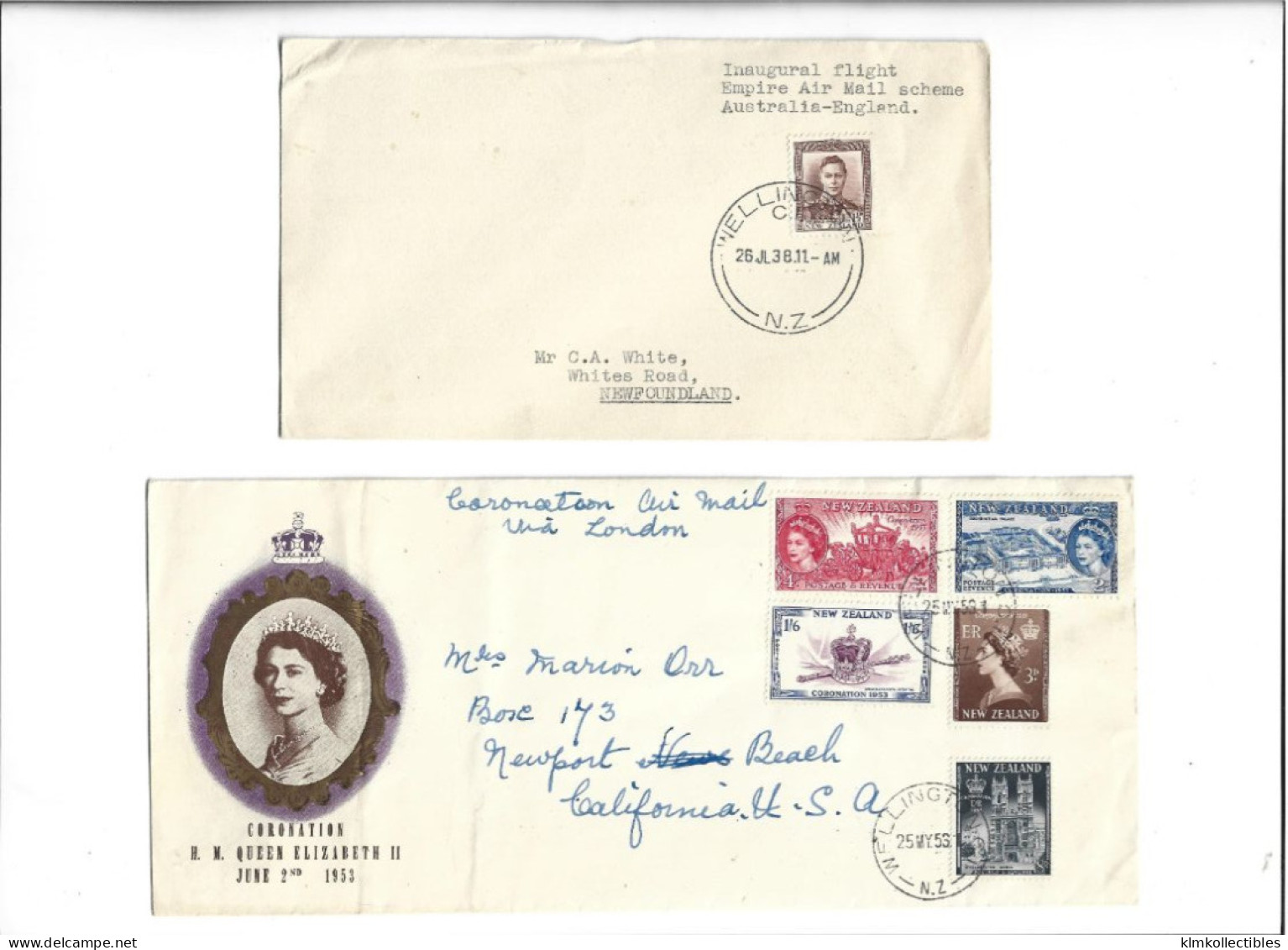 NEW ZEALAND - POSTAL HISTORY LOT - CORONATION AIRMAIL INAUGURAL FLIGHT - Other & Unclassified