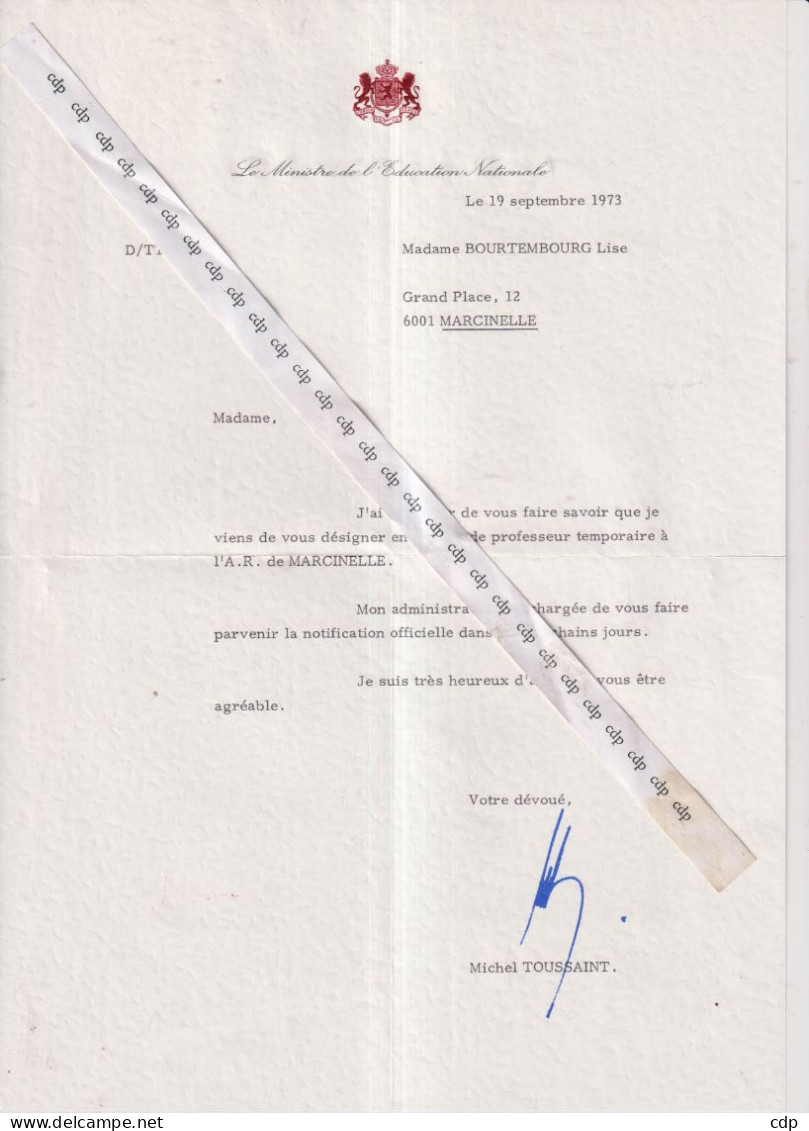 Autographe Michel Toussaint - Politisch Und Militärisch