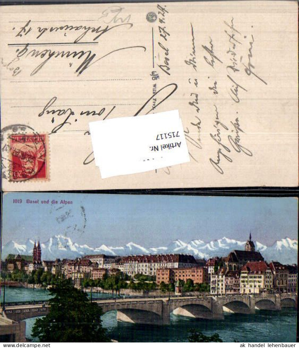 715117 Basel Alpen Rheinbrücke Brücke Pub Wilhelm Frey 1019 - Bâle