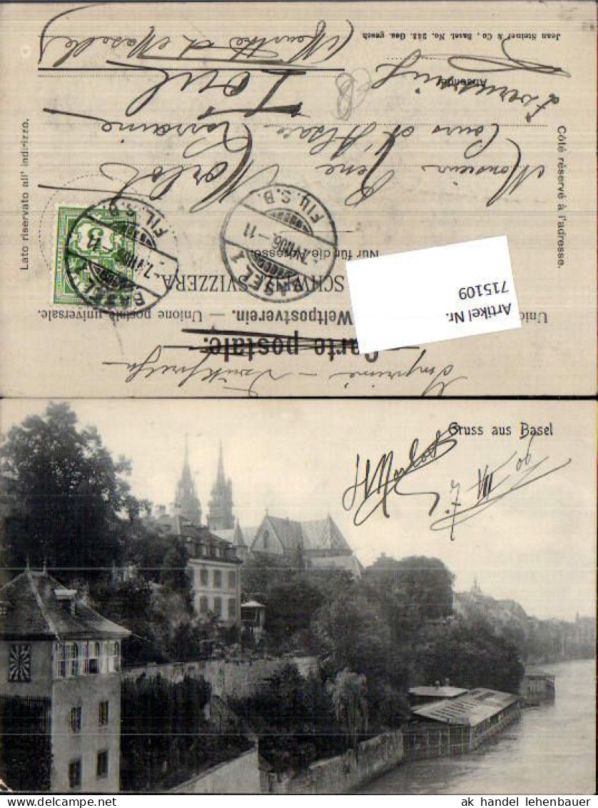 715109 Gruss Aus Basel Pub Jean Steiner & Co. 243 Gel Toul - Bâle