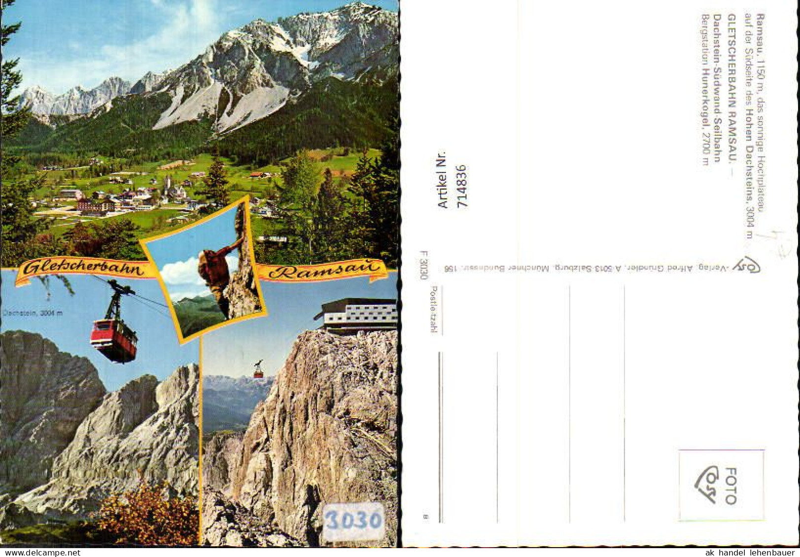 714836 Mehrbild AK Ramsau A. Dachstein Gletscherbahn Südwand-Seilbahn Hunerkogel Bergstation - Ramsau Am Dachstein