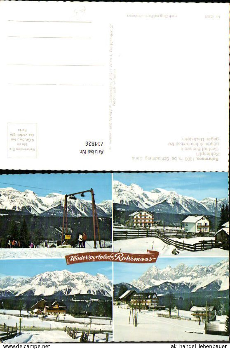 714826 Mehrbild AK Rohrmoos Schladming Wintersport Schlepplift Gasthof Sonneck - Ramsau Am Dachstein