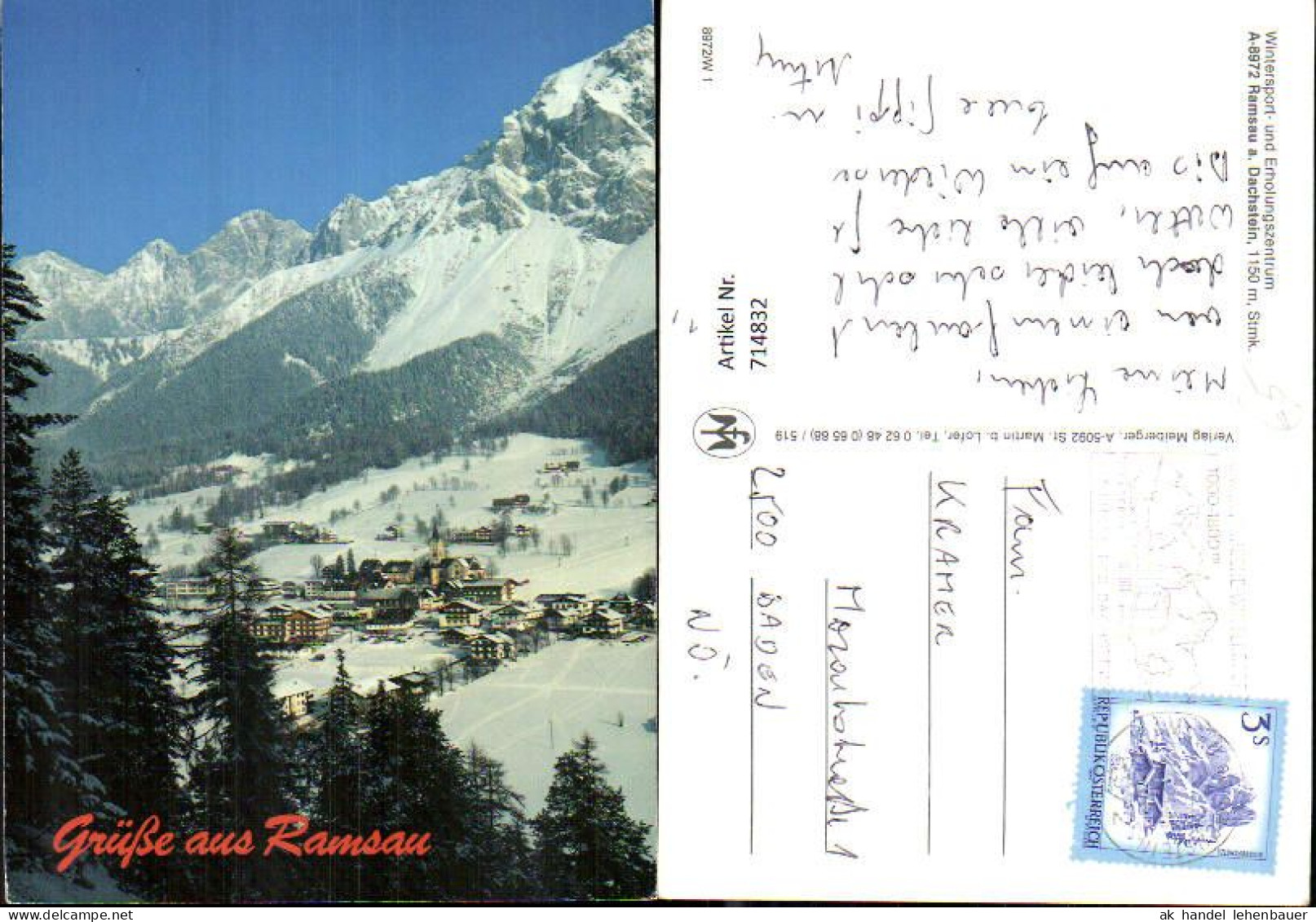 714832 Ramsau A. Dachstein Winteransicht - Ramsau Am Dachstein