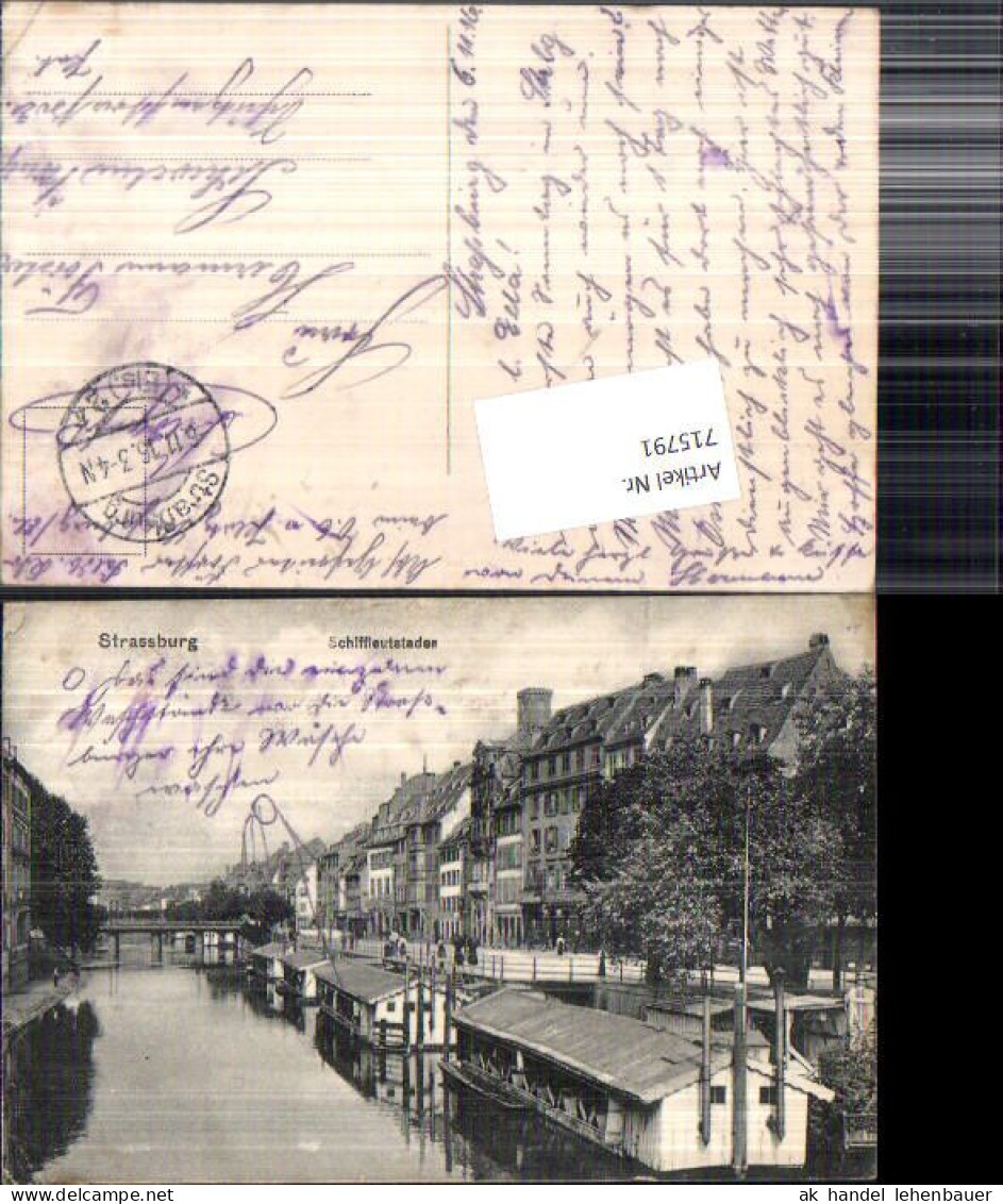 715791 Straßburg Strasbourg Elsass Schiffleutstaden Feldpost Schwelm  - Elsass