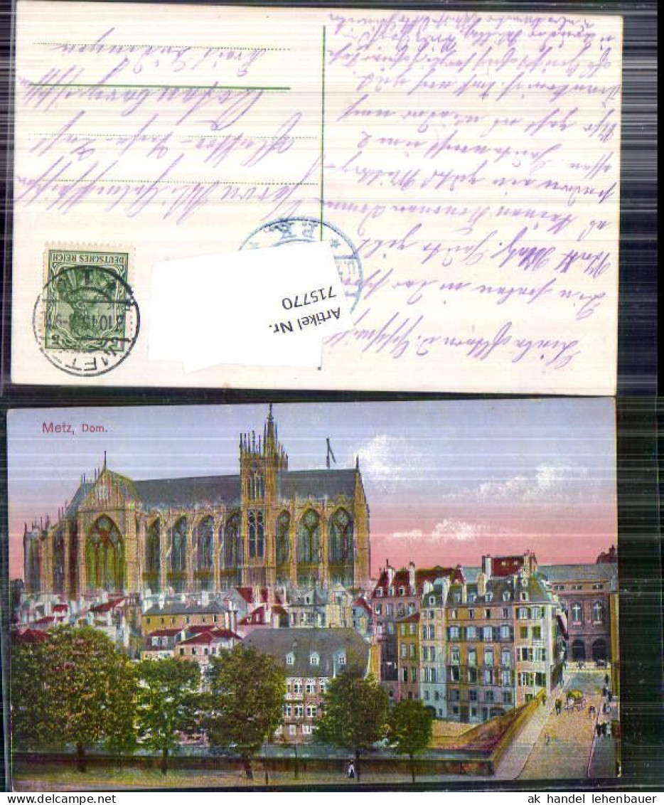 715770 Metz Elsass Alsace Dom Gel Osterberg Sachsen 1915 Zensur Zensiert - Elsass