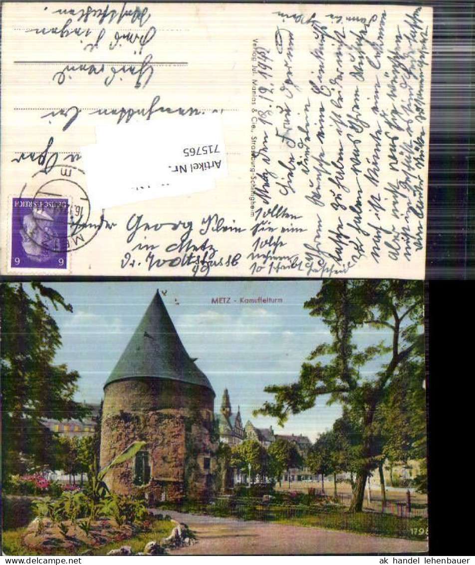 715765 Metz Elsass Alsace Kamuffelturm Gel Geisweid Singen Westfalen - Elsass
