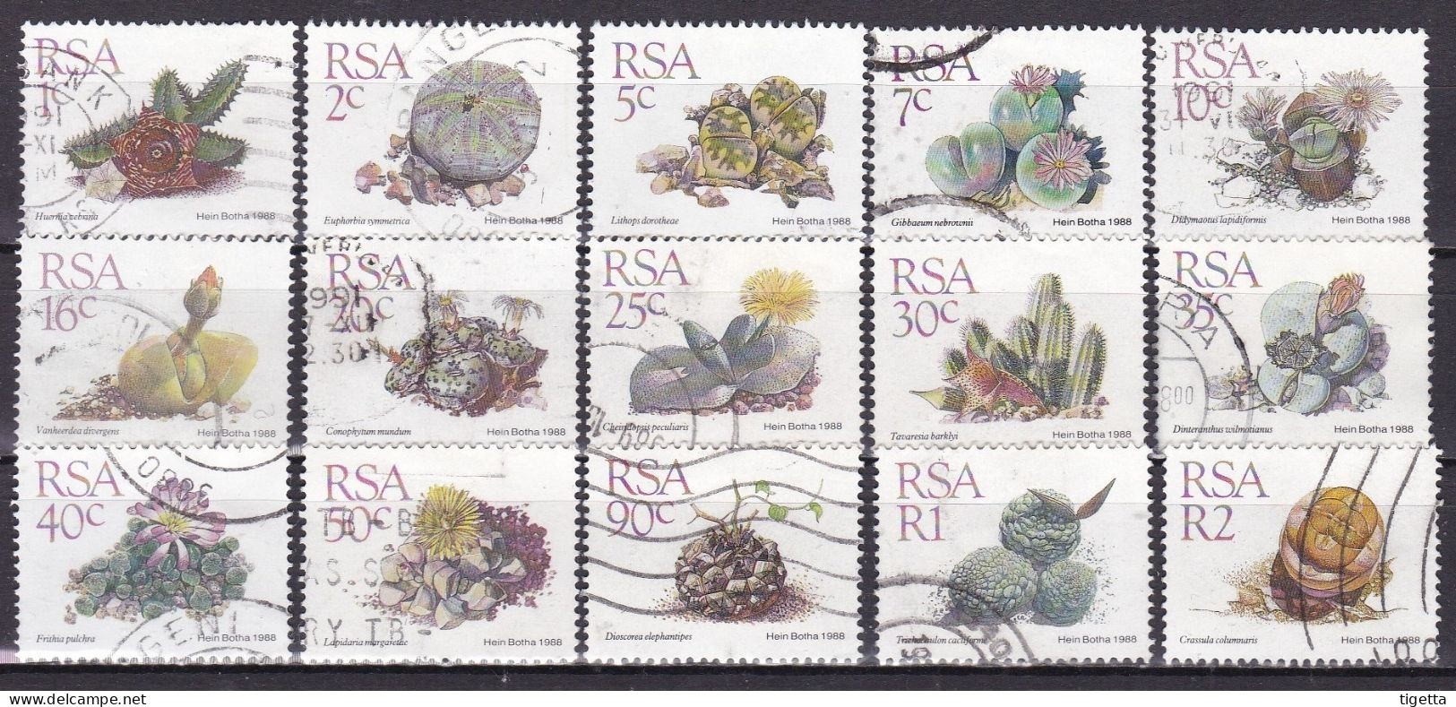 SUD AFRICA 1988 CACTUS SERIE COMPLETA USATA COME DA FOTO - Usati