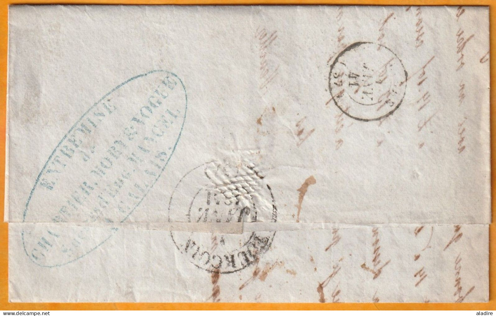 1840 - QV - Entire Letter From Liverpool, England To Tourcoing, France - Via Calais & Lille - Forwarded By Chartier... - Marcophilie