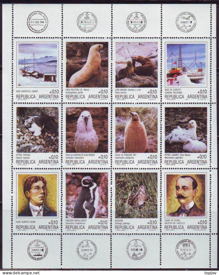 ARGENTINA - ANTARCTIC   FAUNA + VIP - **MNH - 1986 - Antarctic Expeditions