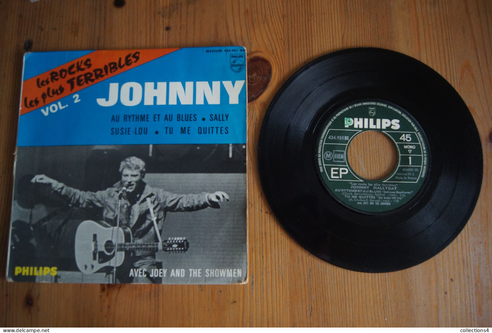 JOHNNY HALLYDAY  LES ROCKS LES PLUS TERRIBLES VOL 2 EP POCHETTE CARTON1964 VARIANTE - 45 Rpm - Maxi-Singles
