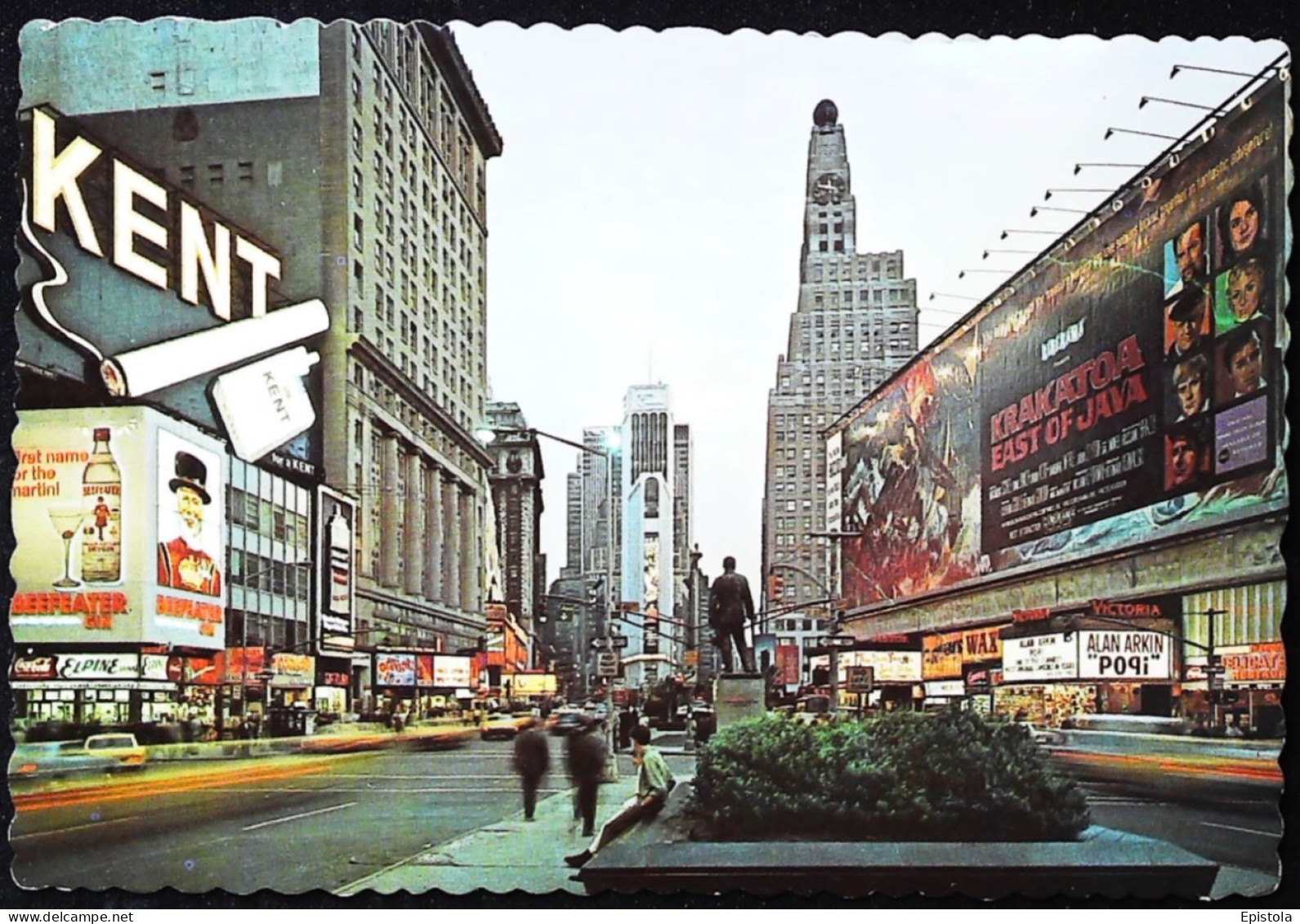 ►  Times Square NEW YORK CITY 1970s Beefeater & Kent Cigarettes Advertising - Manhattan