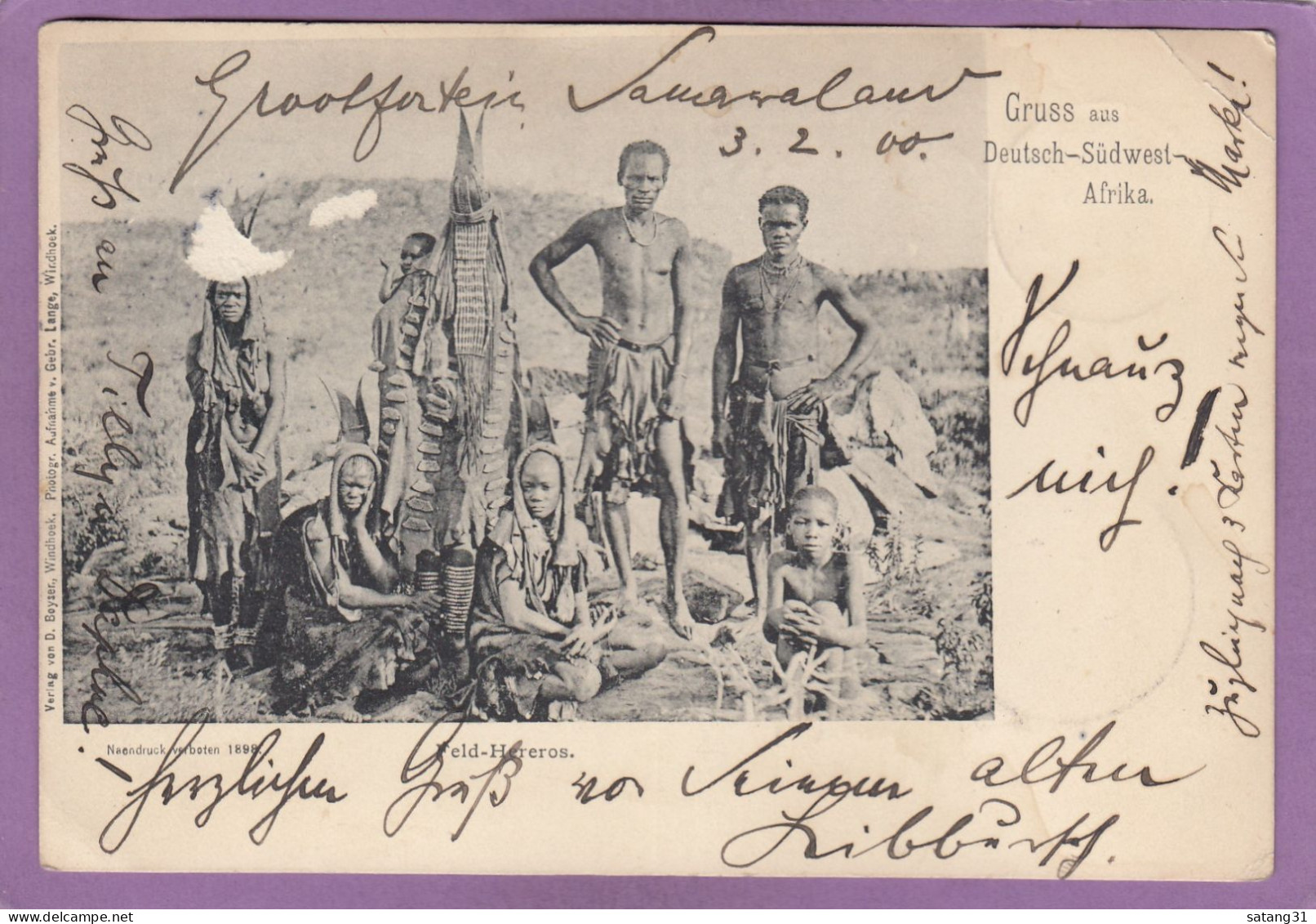 GRUSS AUS SÜDWEST-AFRIKA/FELD HEREROS,UM 1900. - Namibie