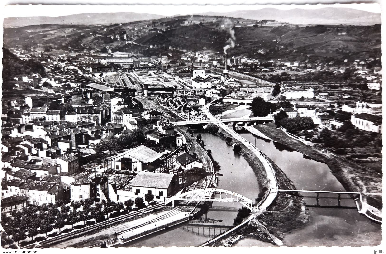 CPSM Carte Postale / 69 Rhône, Givors / Cellard - 36823 / Confluent Du Rhône Et Du Gier; La Gare D'eau - Vue Aérienne. - Givors