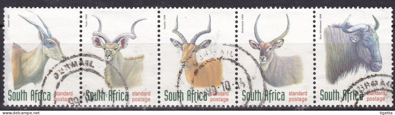 SUD AFRICA 1998 FAUNA IN VIA DI ESTINZIONE SERIE COMPLETA USATA COME DA FOTO - Used Stamps