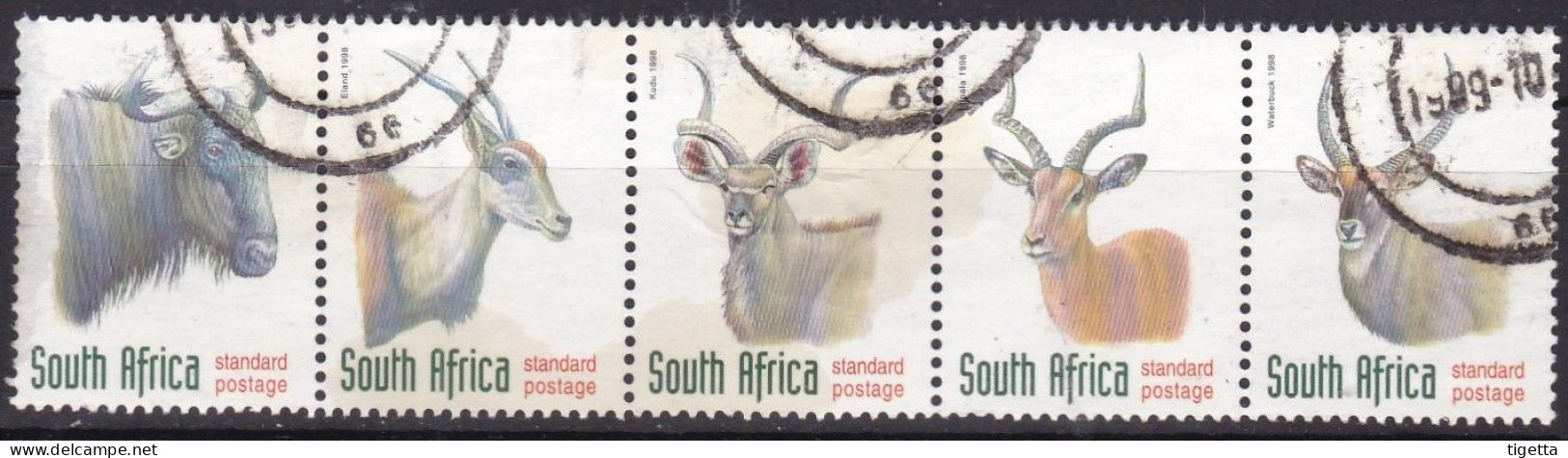 SUD AFRICA 1998 FAUNA IN VIA DI ESTINZIONE SERIE COMPLETA USATA COME DA FOTO - Used Stamps