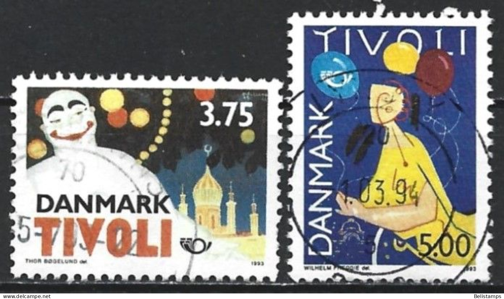 Denmark 1993. Scott #981-2 (U) Tivoli Gardens, 150th Anniv.   *Complete Set* - Usati