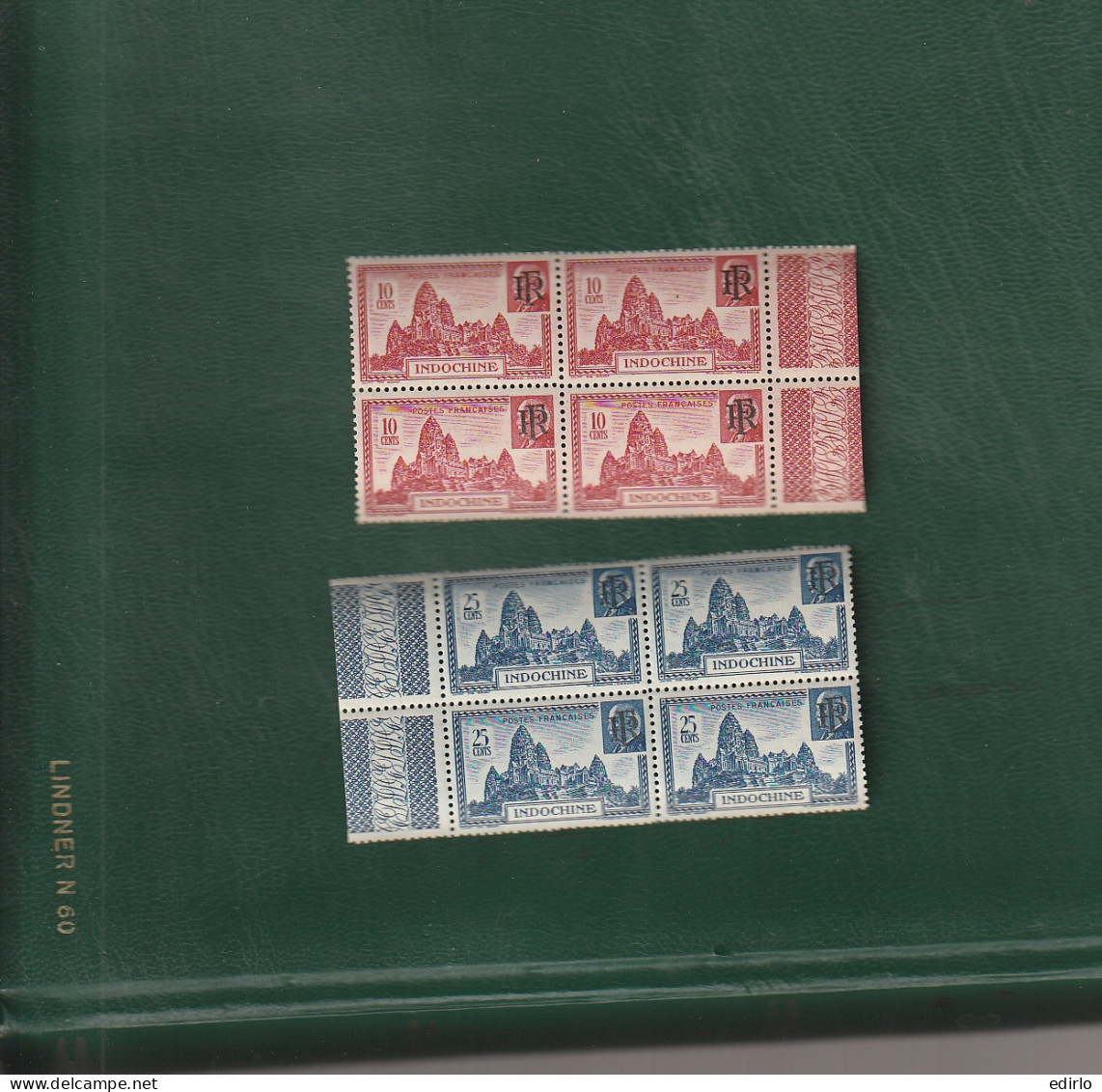 ///   FRANCE ///     INDOCHINE --- N° 299 Et 300 Bloc De 4 Bord De Feuille(** +40% --- Mini  30.80 €) - Unused Stamps