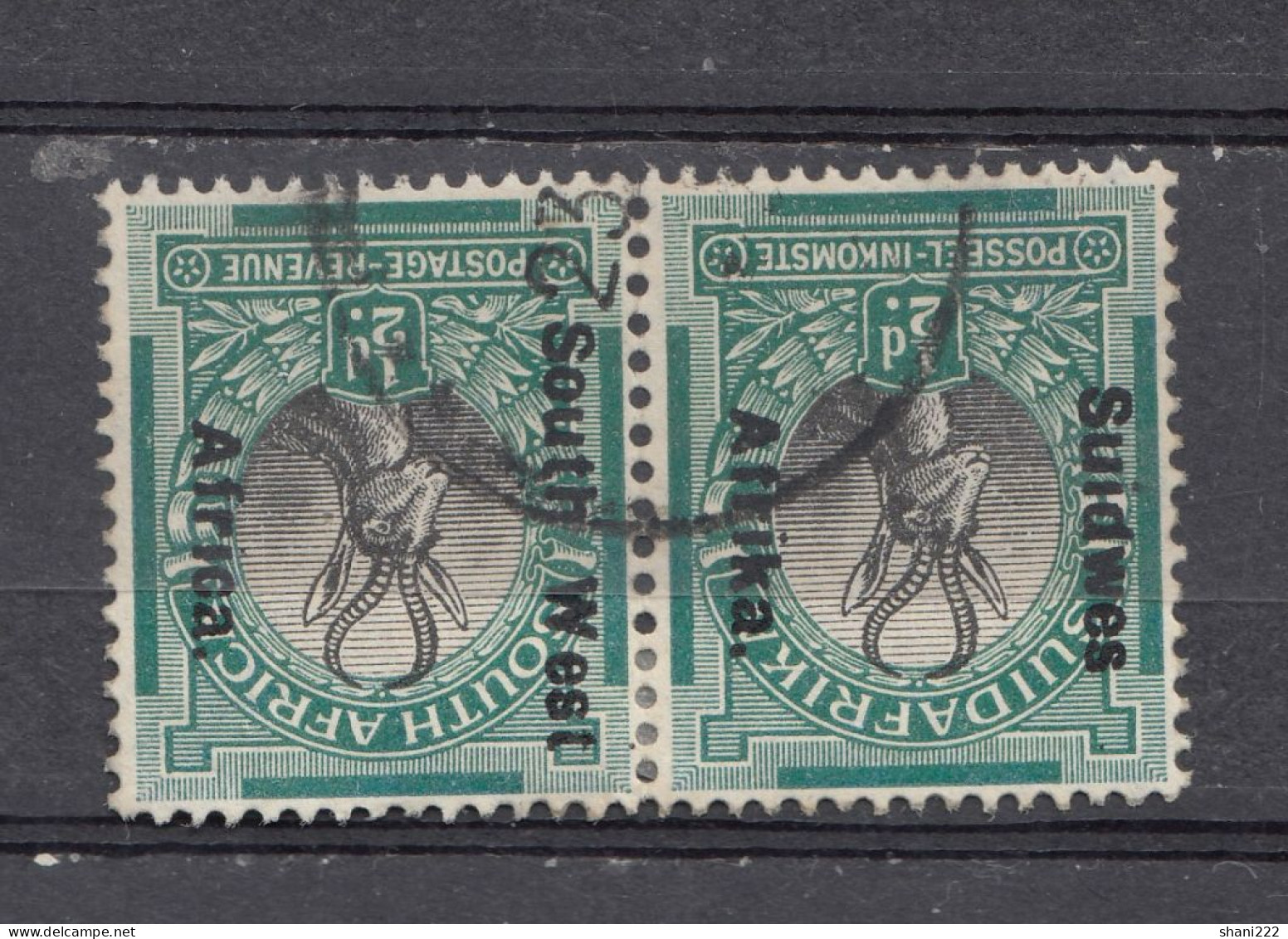 South West Africa 1924 - Overprinted 1/2d Pair, Vf Used (e-729) - Südwestafrika (1923-1990)