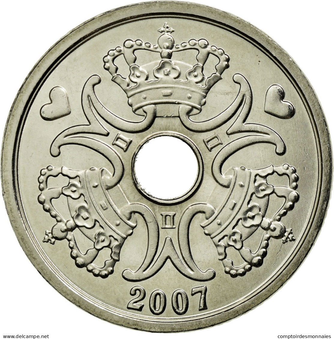 Monnaie, Danemark, Margrethe II, 2 Kroner, 2007, Brondby, SPL, Copper-nickel - Dänemark