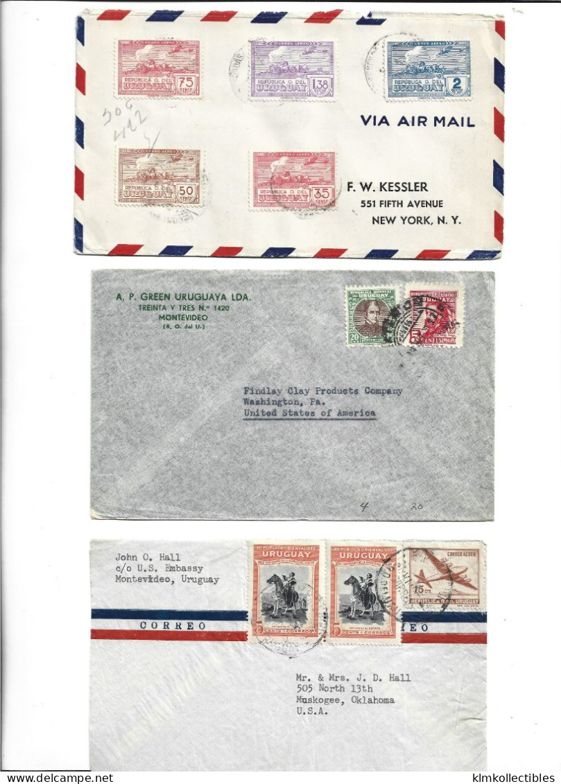 URUGUAY - POSTAL HISTORY LOT OF 6 COVER - AIRMAIL - Uruguay