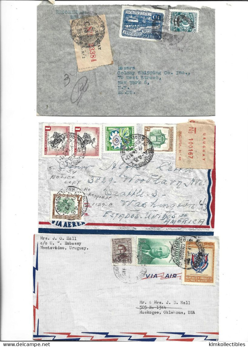 URUGUAY - POSTAL HISTORY LOT OF 6 COVERS - AIRMAIL - Uruguay