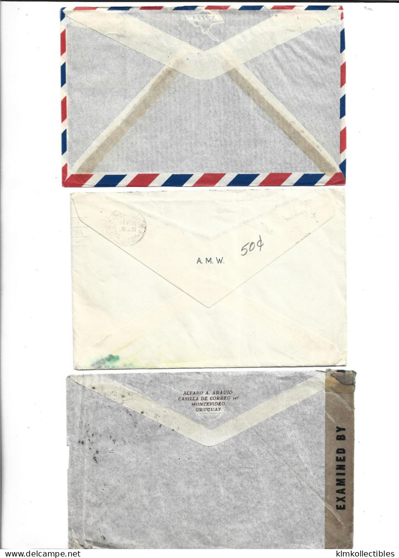 URUGUAY - POSTAL HISTORY LOT OF 6 COVERS - AIRMAIL CENSORED - Uruguay