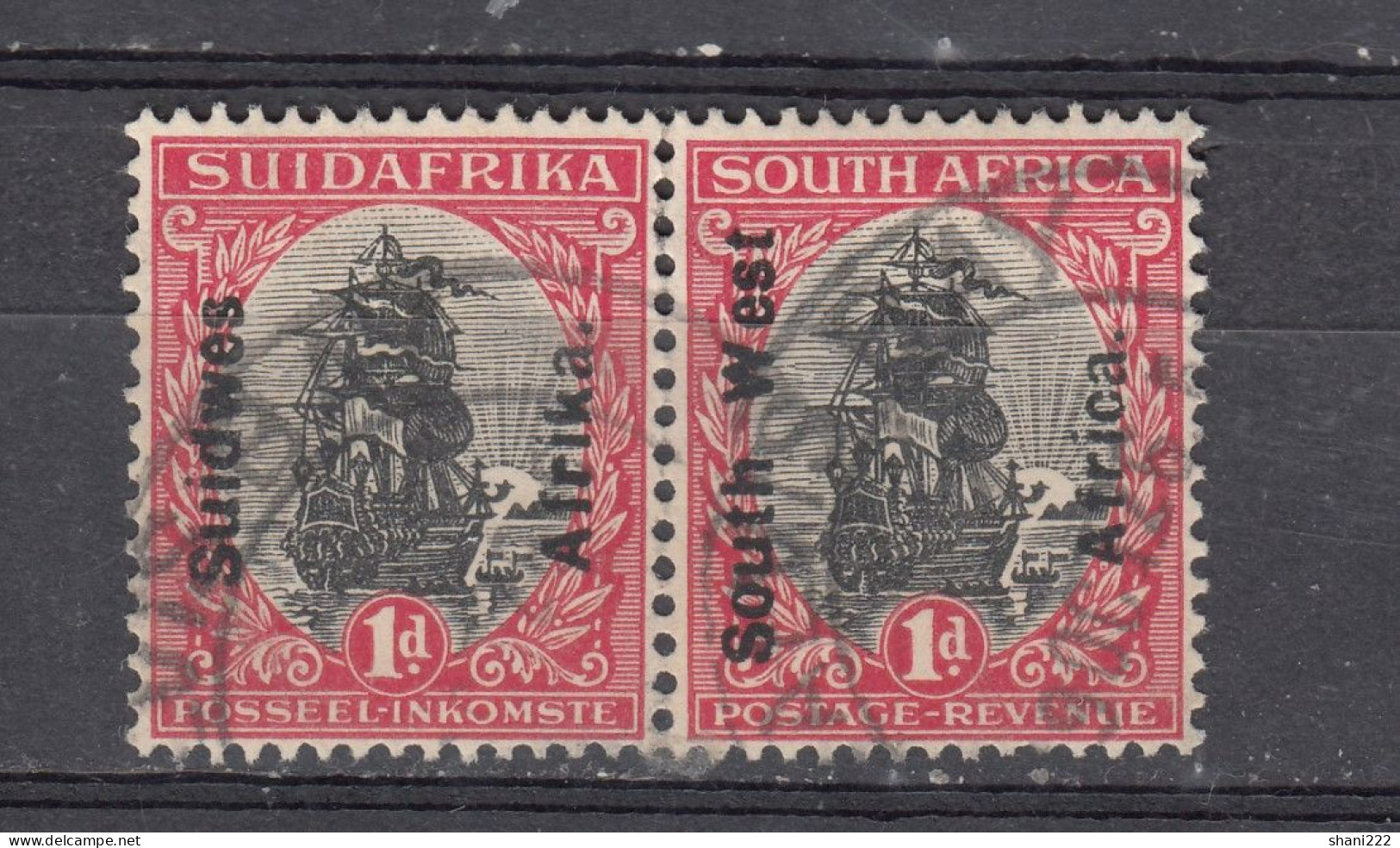 South West Africa 1924 - Overprinted 1d Pair, Vf Used (e-730) - Afrique Du Sud-Ouest (1923-1990)