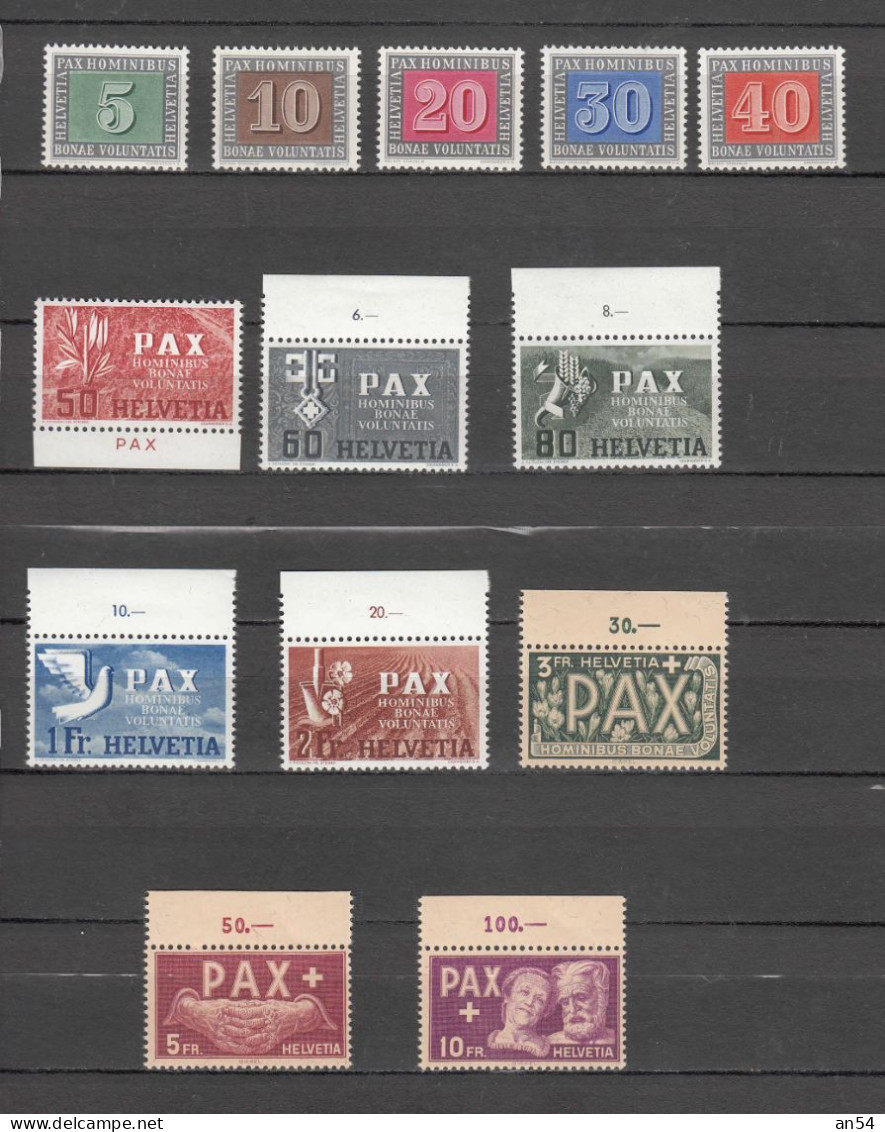 1945  N° 262 à 274     NEUFS**   COTE 500.00      CATALOGUE SBK - Unused Stamps
