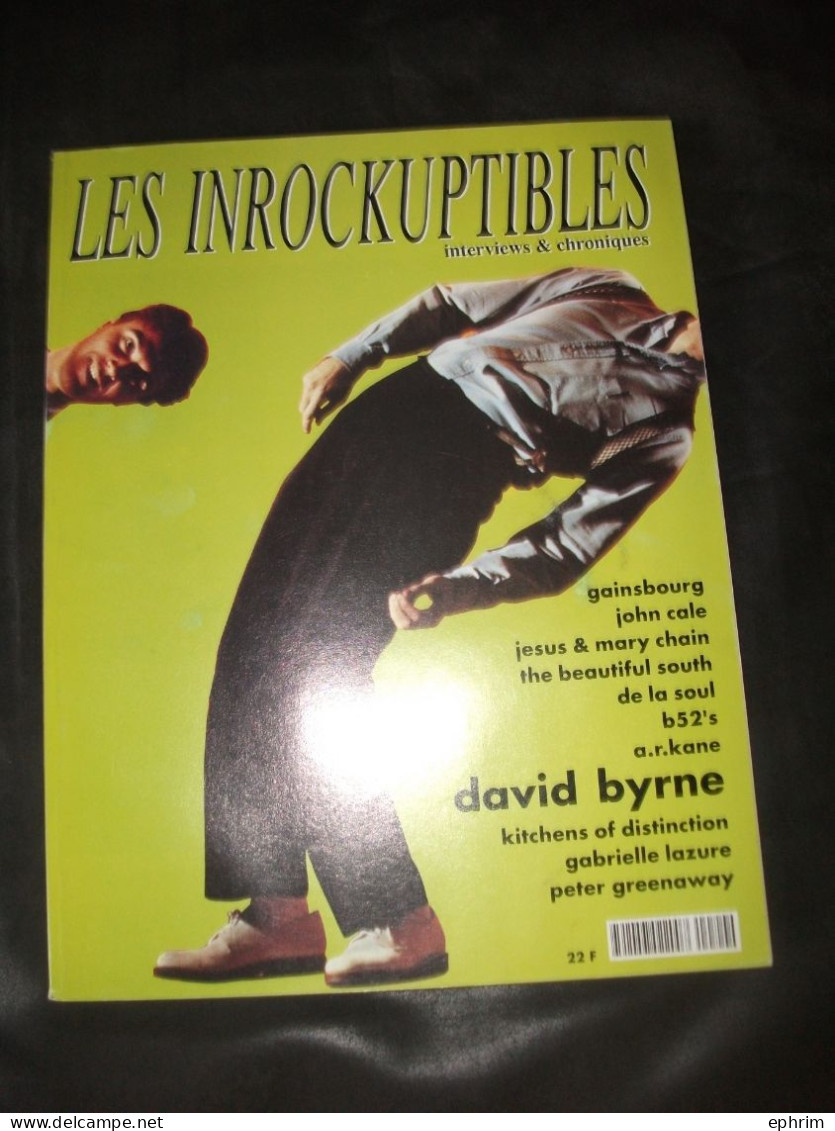 Les Inrockuptibles N°20 David Byrne Gainsbourg John Cale Jesus Mary Chain De La Soul Peter Greenaway B52's Magazine 1990 - Musica